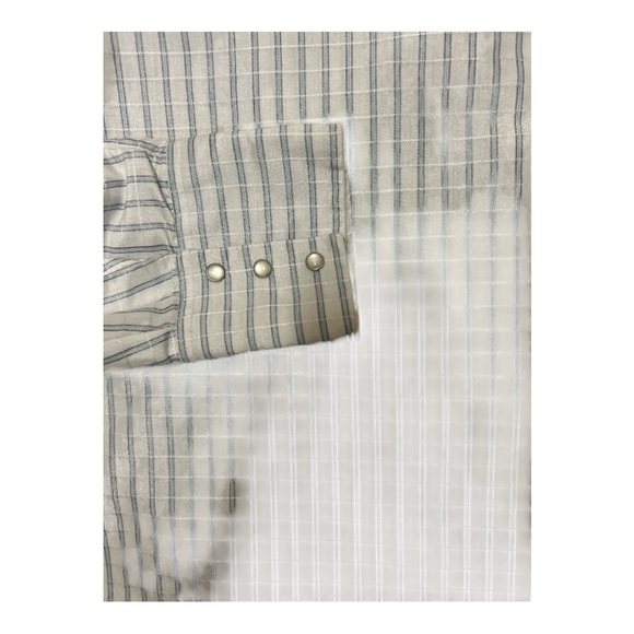 Wrangler Vintage Western White  Striped Pearl Snap Long Sleeve Shirt, size 2XL - Picture 5 of 7